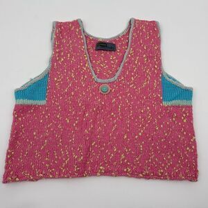 Lynne McNulty | 80’s Pink and Blue Knit Vest with Button